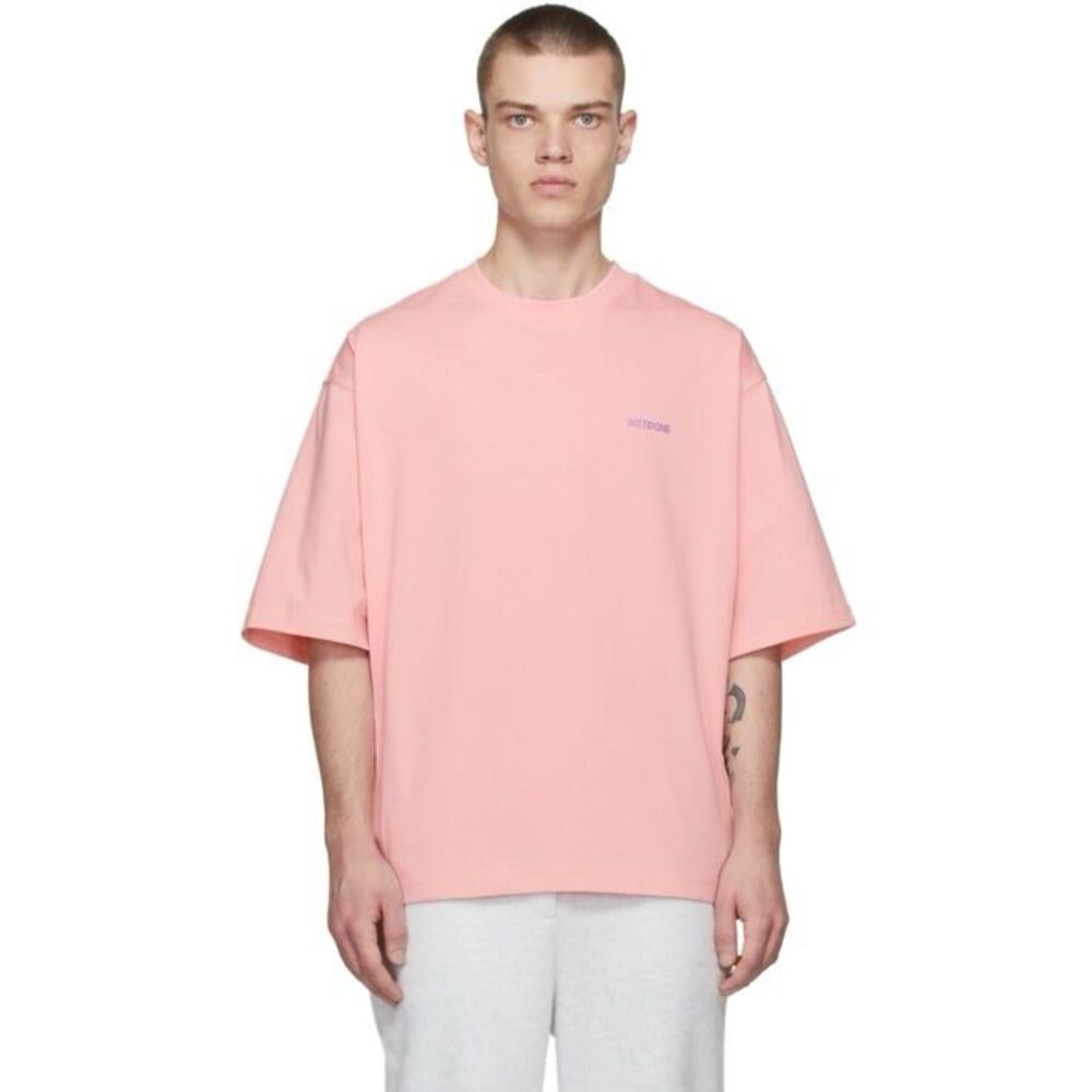 We11done Pink Crystal Logo T-Shirt Size Medium